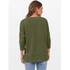 imageANRABESS Womens 34 Length Sleeve Tops Loose Fit Tunic Shirts Oversized Spring Summer Casual Crew Neck Basic Boxy TeeArmy Green
