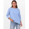 imageANRABESS Womens 34 Length Sleeve Tops Loose Fit Tunic Shirts Oversized Spring Summer Casual Crew Neck Basic Boxy TeeBlue