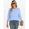 imageANRABESS Womens 34 Length Sleeve Tops Loose Fit Tunic Shirts Oversized Spring Summer Casual Crew Neck Basic Boxy TeeBlue