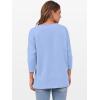 imageANRABESS Womens 34 Length Sleeve Tops Loose Fit Tunic Shirts Oversized Spring Summer Casual Crew Neck Basic Boxy TeeBlue