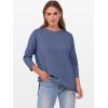 imageANRABESS Womens 34 Length Sleeve Tops Loose Fit Tunic Shirts Oversized Spring Summer Casual Crew Neck Basic Boxy TeeDark Blue