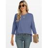 imageANRABESS Womens 34 Length Sleeve Tops Loose Fit Tunic Shirts Oversized Spring Summer Casual Crew Neck Basic Boxy TeeDark Blue