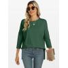 imageANRABESS Womens 34 Length Sleeve Tops Loose Fit Tunic Shirts Oversized Spring Summer Casual Crew Neck Basic Boxy TeeDeep Green