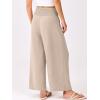 imageANRABESS Womens Pants Wide Leg High Waisted Palazzo Pants Summer Flowy Beach Lounge Casual Trousers with PocketsAlmond
