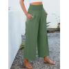 imageANRABESS Womens Pants Wide Leg High Waisted Palazzo Pants Summer Flowy Beach Lounge Casual Trousers with PocketsArmy Green