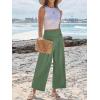 imageANRABESS Womens Pants Wide Leg High Waisted Palazzo Pants Summer Flowy Beach Lounge Casual Trousers with PocketsArmy Green