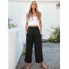 imageANRABESS Womens Pants Wide Leg High Waisted Palazzo Pants Summer Flowy Beach Lounge Casual Trousers with PocketsBlack