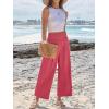imageANRABESS Womens Pants Wide Leg High Waisted Palazzo Pants Summer Flowy Beach Lounge Casual Trousers with PocketsCoral