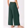imageANRABESS Womens Pants Wide Leg High Waisted Palazzo Pants Summer Flowy Beach Lounge Casual Trousers with PocketsDark Green