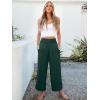 imageANRABESS Womens Pants Wide Leg High Waisted Palazzo Pants Summer Flowy Beach Lounge Casual Trousers with PocketsDark Green