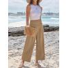 imageANRABESS Womens Pants Wide Leg High Waisted Palazzo Pants Summer Flowy Beach Lounge Casual Trousers with PocketsKhaki