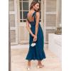 imageANRABESS Womens Square Neck Ruffle Split Midi Elegant Formal Wedding Guest Cocktail Bridesmaid Graduation Party DressesDeep Blue