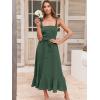 imageANRABESS Womens Square Neck Ruffle Split Midi Elegant Formal Wedding Guest Cocktail Bridesmaid Graduation Party DressesGreen