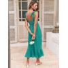 imageANRABESS Womens Square Neck Ruffle Split Midi Elegant Formal Wedding Guest Cocktail Bridesmaid Graduation Party DressesLake Green