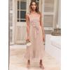 imageANRABESS Womens Square Neck Ruffle Split Midi Elegant Formal Wedding Guest Cocktail Bridesmaid Graduation Party DressesLight Pink