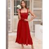 imageANRABESS Womens Square Neck Ruffle Split Midi Elegant Formal Wedding Guest Cocktail Bridesmaid Graduation Party DressesRed