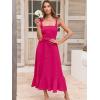 imageANRABESS Womens Square Neck Ruffle Split Midi Elegant Formal Wedding Guest Cocktail Bridesmaid Graduation Party DressesRose