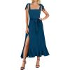 imageANRABESS Womens Square Neck Ruffle Split Midi Elegant Formal Wedding Guest Cocktail Bridesmaid Graduation Party DressesDeep Blue
