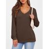 imageANRABESS Womens Long Sleeve Shirts Casual Loose V Neck Basic Tees Tops 2025 Fall TShirt OutfitsDark Brown