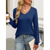 imageANRABESS Womens Long Sleeve Shirts Casual Loose V Neck Basic Tees Tops 2025 Fall TShirt OutfitsNavy Blue