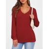 imageANRABESS Womens Long Sleeve Shirts Casual Loose V Neck Basic Tees Tops 2025 Fall TShirt OutfitsRed