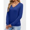 imageANRABESS Womens Long Sleeve Shirts Casual Loose V Neck Basic Tees Tops 2025 Fall TShirt OutfitsRoyal Blue