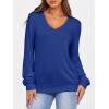 imageANRABESS Womens Long Sleeve Shirts Casual Loose V Neck Basic Tees Tops 2025 Fall TShirt OutfitsRoyal Blue