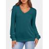 imageANRABESS Womens Long Sleeve Shirts Casual Loose V Neck Basic Tees Tops 2025 Fall TShirt OutfitsTeal