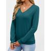 imageANRABESS Womens Long Sleeve Shirts Casual Loose V Neck Basic Tees Tops 2025 Fall TShirt OutfitsTeal