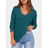 imageANRABESS Womens Long Sleeve Shirts Casual Loose V Neck Basic Tees Tops 2025 Fall TShirt OutfitsTeal