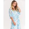 imageANRABESS Womens Summer Loose Boho Flowy Wrap V Neck 34 Sleeve Floral Print Slit Beach Wedding Guest Long Maxi DressesBlue Flor