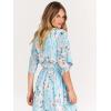 imageANRABESS Womens Summer Loose Boho Flowy Wrap V Neck 34 Sleeve Floral Print Slit Beach Wedding Guest Long Maxi DressesBlue Flor