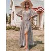 imageANRABESS Womens Summer Loose Boho Flowy Wrap V Neck 34 Sleeve Floral Print Slit Beach Wedding Guest Long Maxi DressesConch