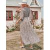 imageANRABESS Womens Summer Loose Boho Flowy Wrap V Neck 34 Sleeve Floral Print Slit Beach Wedding Guest Long Maxi DressesConch