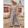 imageANRABESS Womens Summer Loose Boho Flowy Wrap V Neck 34 Sleeve Floral Print Slit Beach Wedding Guest Long Maxi DressesConch