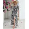 imageANRABESS Womens Summer Loose Boho Flowy Wrap V Neck 34 Sleeve Floral Print Slit Beach Wedding Guest Long Maxi DressesFloral Black White