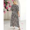 imageANRABESS Womens Summer Loose Boho Flowy Wrap V Neck 34 Sleeve Floral Print Slit Beach Wedding Guest Long Maxi DressesFloral Black White