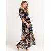 imageANRABESS Womens Summer Loose Boho Flowy Wrap V Neck 34 Sleeve Floral Print Slit Beach Wedding Guest Long Maxi DressesFloral Black Yellow