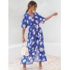 imageANRABESS Womens Summer Loose Boho Flowy Wrap V Neck 34 Sleeve Floral Print Slit Beach Wedding Guest Long Maxi DressesFloral Blue
