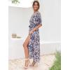 imageANRABESS Womens Summer Loose Boho Flowy Wrap V Neck 34 Sleeve Floral Print Slit Beach Wedding Guest Long Maxi DressesFloral Blue White