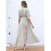 imageANRABESS Womens Summer Loose Boho Flowy Wrap V Neck 34 Sleeve Floral Print Slit Beach Wedding Guest Long Maxi DressesFloral Blue Yellow