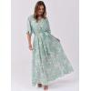 imageANRABESS Womens Summer Loose Boho Flowy Wrap V Neck 34 Sleeve Floral Print Slit Beach Wedding Guest Long Maxi DressesFloral Lake