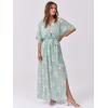 imageANRABESS Womens Summer Loose Boho Flowy Wrap V Neck 34 Sleeve Floral Print Slit Beach Wedding Guest Long Maxi DressesFloral Lake
