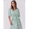 imageANRABESS Womens Summer Loose Boho Flowy Wrap V Neck 34 Sleeve Floral Print Slit Beach Wedding Guest Long Maxi DressesFloral Lake