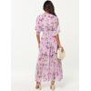 imageANRABESS Womens Summer Loose Boho Flowy Wrap V Neck 34 Sleeve Floral Print Slit Beach Wedding Guest Long Maxi DressesFloral Purple