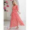 imageANRABESS Womens Summer Loose Boho Flowy Wrap V Neck 34 Sleeve Floral Print Slit Beach Wedding Guest Long Maxi DressesFloral Red