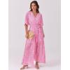 imageANRABESS Womens Summer Loose Boho Flowy Wrap V Neck 34 Sleeve Floral Print Slit Beach Wedding Guest Long Maxi DressesFloral Red White