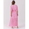imageANRABESS Womens Summer Loose Boho Flowy Wrap V Neck 34 Sleeve Floral Print Slit Beach Wedding Guest Long Maxi DressesFloral Red White