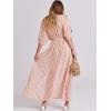 imageANRABESS Womens Summer Loose Boho Flowy Wrap V Neck 34 Sleeve Floral Print Slit Beach Wedding Guest Long Maxi DressesFloral Rose Gold