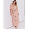 imageANRABESS Womens Summer Loose Boho Flowy Wrap V Neck 34 Sleeve Floral Print Slit Beach Wedding Guest Long Maxi DressesFloral Rose Gold